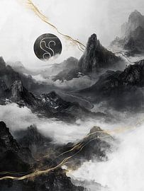 Montagnes avec brouillard sur haroulita