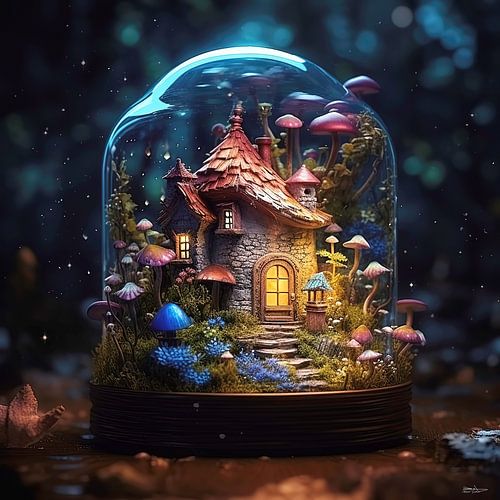 de natuur gevangen in een glazen potje/stolp