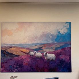 Photo de nos clients: Moutons dans la lande par ARTemberaubend, sur ArtFrame