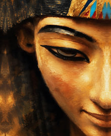 Der Blick des Pharaos'– Altägyptisches Ölgemälde von RAMYHEFNY-GALLERY
