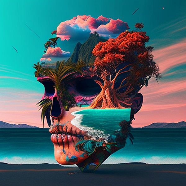 Paysage de crâne Rêverie par Vythryd Arts