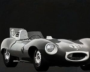 Jaguar Type D 1956 Face avant n&b sur Jan Keteleer