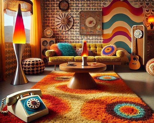 Vintage 70s Home Interior Retro Mid-Century van Jaap Ros