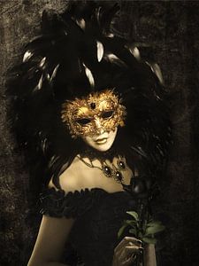 Die maskierte Frau in Schwarz