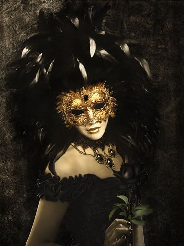 The masked woman in black