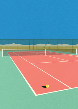 Tennisplatz in der Wüste
