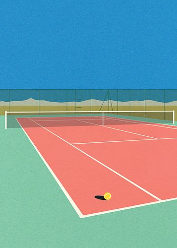 Court de tennis dans le désert