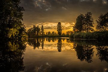 Sunset on lake more by Marja Spiering