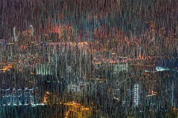 Abstract stad skyline van Maurice Dawson