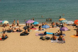 L'été en Méditerranée : journée de plage animée à Barcelone