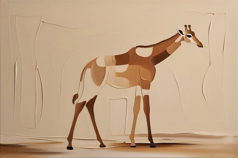 Minimalist abstract giraffe art by Art & Soul Creations
