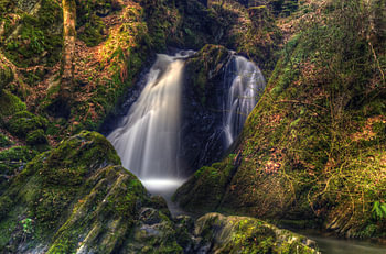 Waterfall in the woodland of Germany