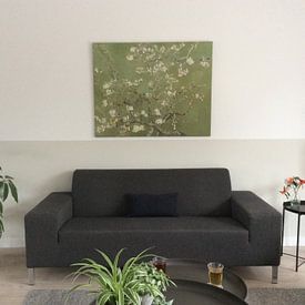 Kundenfoto: Mandelblüte (Kaki-Grün), Collage nach Vincent van Gogh, auf leinwand