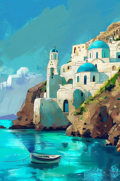 Blaue Oasen am Meer von Poster Art Shop