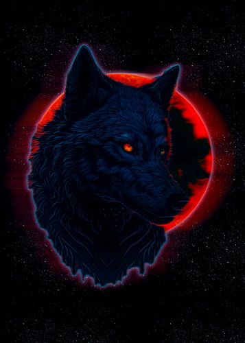 lune de loup dans la nuit