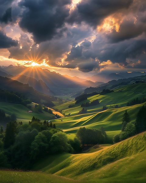 Pittoresk Frans zomerlandschap van fernlichtsicht