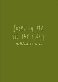 Focus on Me – Handwritten Modern Christian Quote on Green by Atelier Mirose
