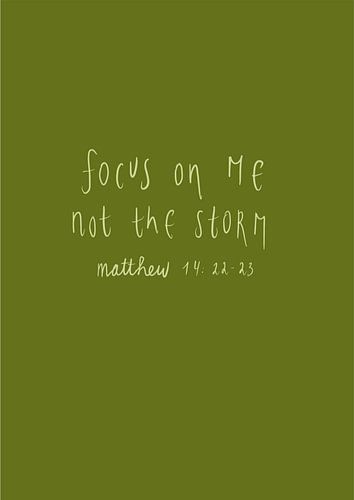Focus on Me – Handwritten Modern Christian Quote on Green