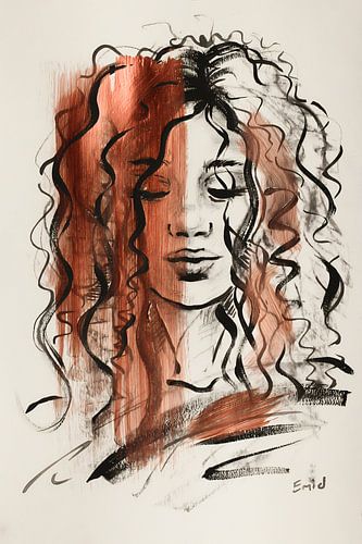 Portret met brons verf