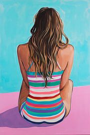 Calme estival sur la plage sur Poster Art Shop