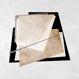 Minimalistische abstrakte Kunst mit geometrischen Formen in Erdtönen von Online Arts