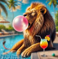 enjoyment lion