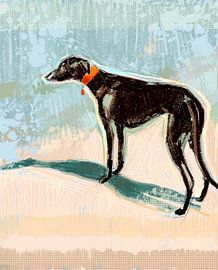 Abstract Greyhound II – Warm shades of blue