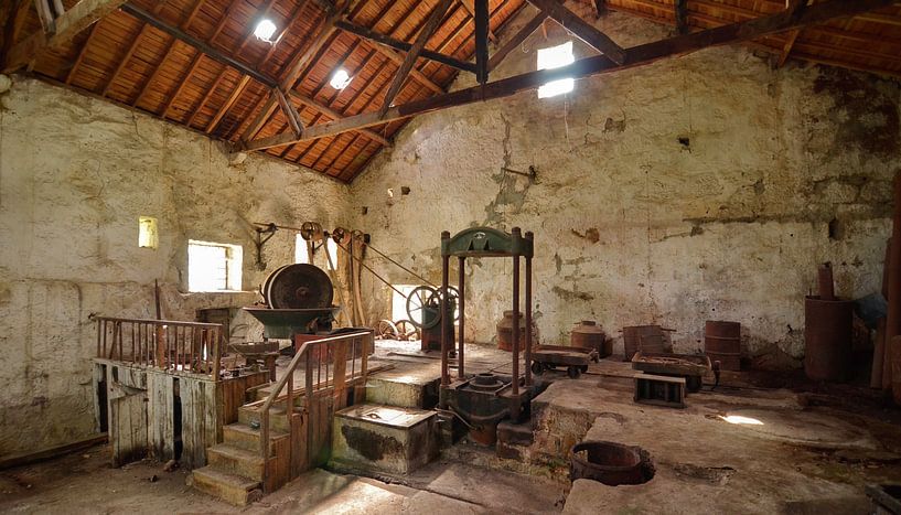Abandoned Antique Olive Oil Press by Storm Schaap