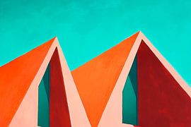 Coloured roofscape - Abstract by Poster Art Shop