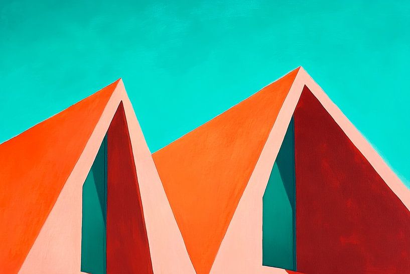 Coloured roofscape - Abstract by Poster Art Shop