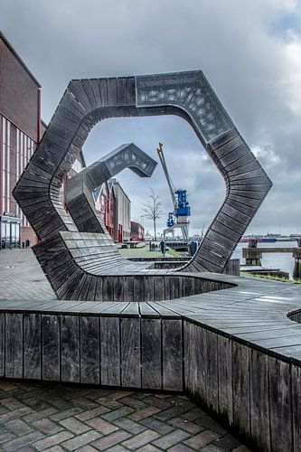 View with harbour crane