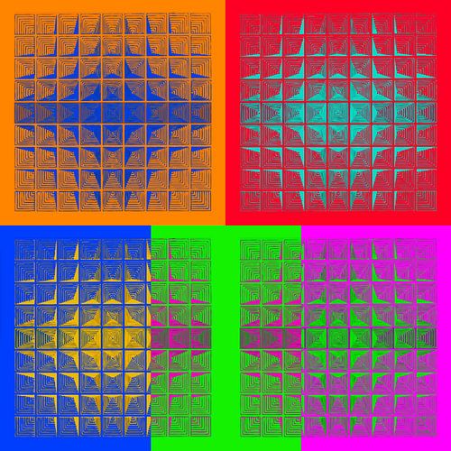 Kleurrijke collage geïnspireerd door Piet Mondriaan