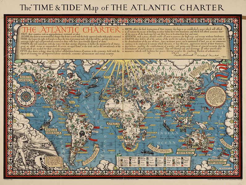 La carte "temps et marée" de la charte de l'Atlantique par Rebel Ontwerp