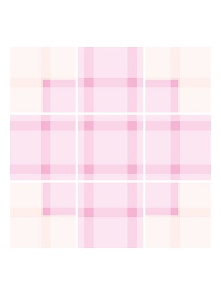 Minimalist beige &amp; pink gingham illustration by Amber