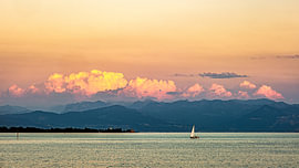 Panorama Bodensee bei Sonnenuntergang von Dieter Walther