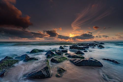Texel pier beach paal 30 Long Exposure Sunset sur Texel360Fotografie Richard Heerschap