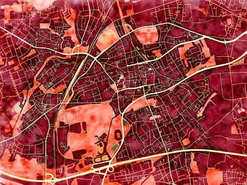 Map of Gladbeck with the style 'Amber Autumn' by Maporia