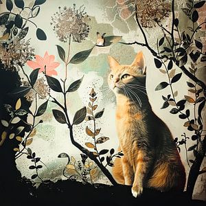 Katze Natur Garten Collage
