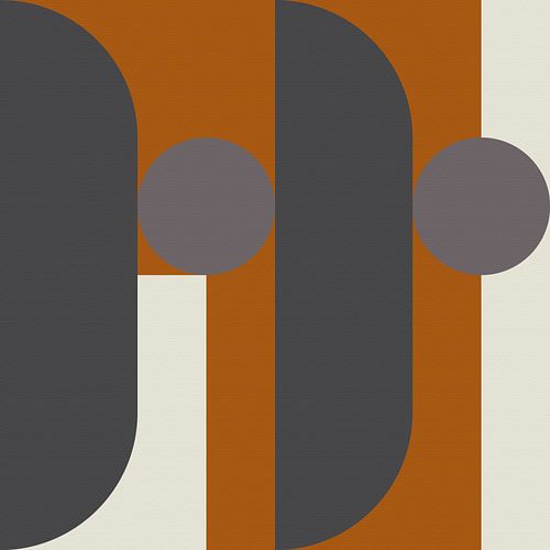 Abstracte geometrische retrostijl in donkergoud, taupe, grijs VI