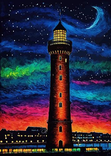 Rheinturm (Rijntoren) Nachtelijke hemel