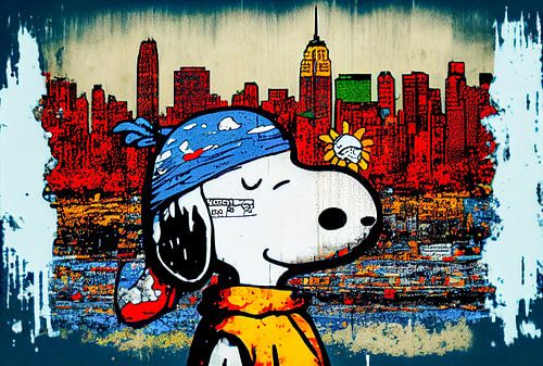 Snoopy Motiv Pop Art style. Digital Pop Street Art by Thilo Wagner