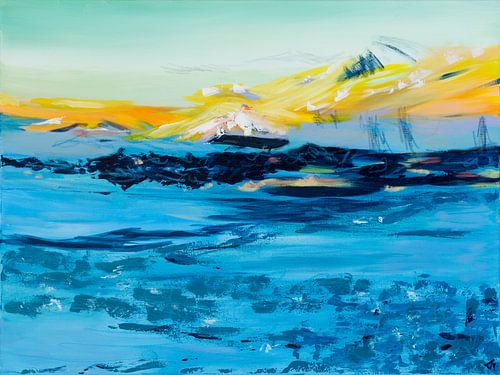 Hunt for Gold - painting mountain landscape in the snow