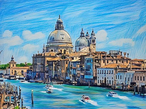 Venetiaans kanaal met basiliek