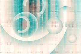 Abstrakte Retro Textilkunst auf Seide von FRESH Fine Art