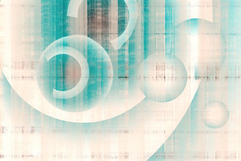 Abstract retro textile art on silk by FRESH Fine Art
