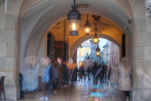 Krakauer Tuchhallen bei Abenddämmerung , Krakau, Polen, Europa