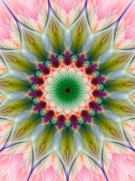 Mandala digital art 'Magische bloem' van Ivonne Fuhren- van de Kerkhof