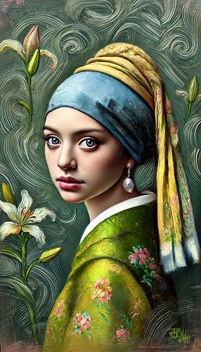 Modern girl with the pearl earring Johannes Vermeer 