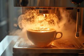 hot cup of coffee or cappuccino