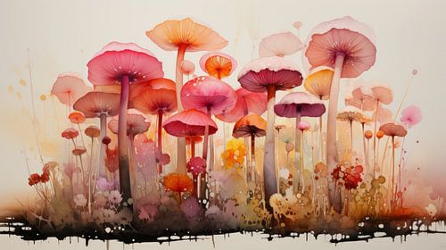 Paddenstoelen in Pastel 3